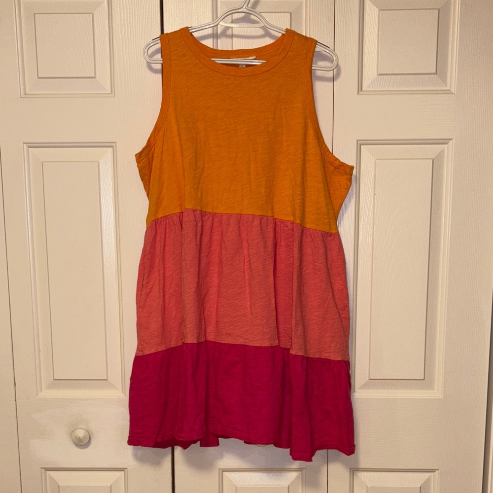 Terra & Sky Woman’s Dress in Orange and Pink